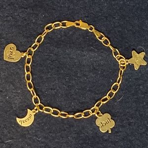 Solid 10k Gold Charm Bracelet Aurafin
